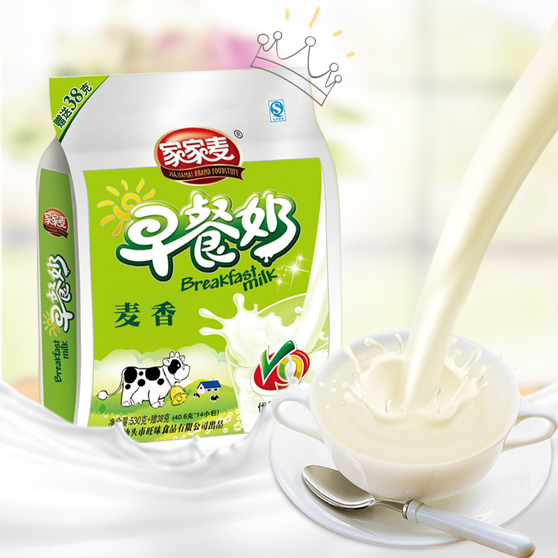 家家麦营养成人款早餐奶粉麦香厂家568g休闲食品一件代固体饮料