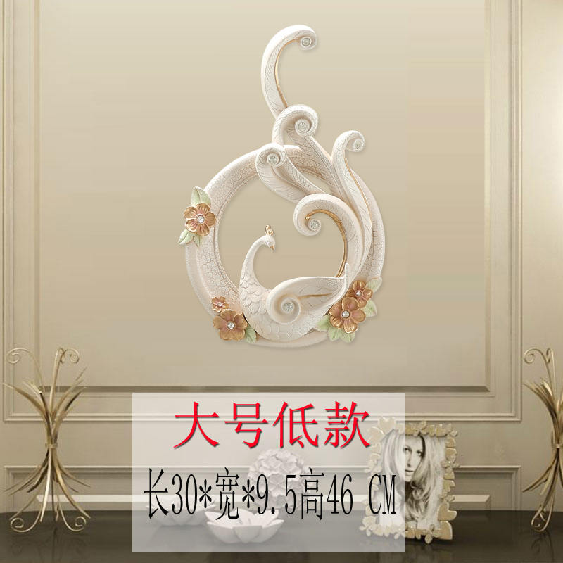 凤凰壁饰轻奢墙面装饰壁挂欧式客厅墙上挂件电视背景墙壁立体挂饰 三维工匠 挂饰大号裂纹白-1334TL-低高清大图