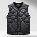 90新国标秋冬新款简约内穿外搭羽绒马甲男士中年保暖背心羽绒坎肩_494 175/L（120-140斤） 黑色