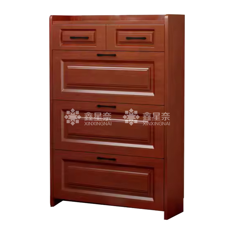 鑫星奈XXN4022015 木质翻斗鞋柜入户门口窄边鞋柜双层双抽屉