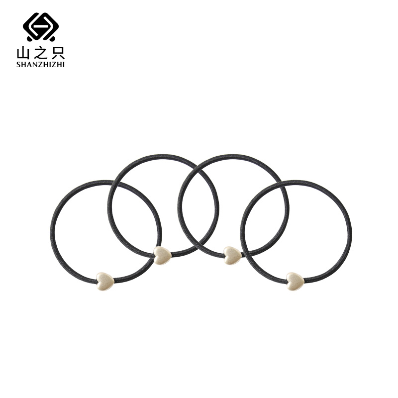 山之只 简约头绳基础弹力发圈 黑色 根高清大图