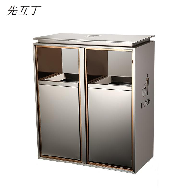 先互丁 不锈钢垃圾桶轨道桶 多规格 组高清大图