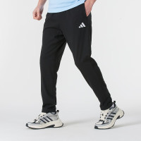 阿迪达斯 （adidas）裤子男裤春季新款 运动裤健身训练跑步锻炼舒适透气针织长裤 JY8568/黑色 S