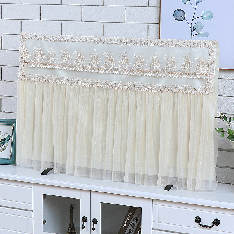 电视机罩防尘罩55英寸开机不取液晶电视布盖布65寸挂式电视机套瑶咖色