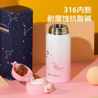 杯具熊双鱼座成人保温杯男女316不锈钢内胆学生水杯车载商务直身杯子户外玩潮380ml