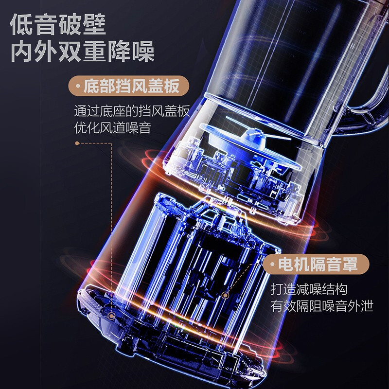 苏泊尔(SUPOR)低噪家用多功能 1.2L大容量智能预约加热破壁料理机 榨汁机豆浆机果汁机搅拌机辅食机