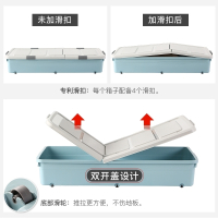 床底收纳箱扁平塑料特大号储物箱衣服被子整理箱床下收纳箱带滑轮 特大号翻盖升级款咖啡色【93*46*23cm】 臻享四个装