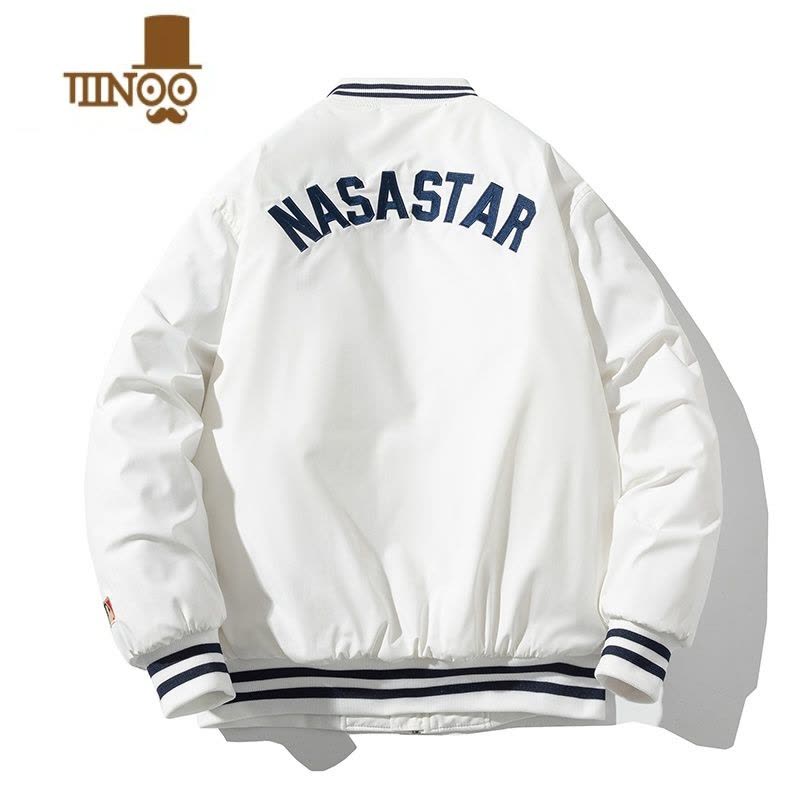 YANXU美式休闲刺绣棉衣外套男女情侣宽松加厚棒球棉服飞行员夹克图片