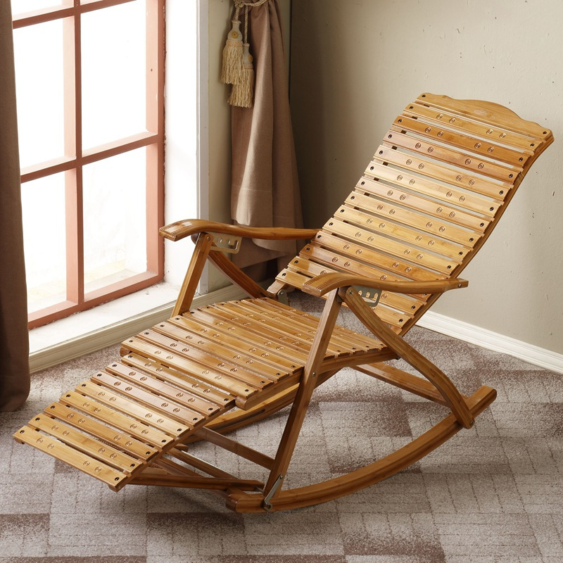 寻木匠竹躺椅竹折叠椅子实木竹靠背椅凉椅办公室午休椅老人椅竹摇椅