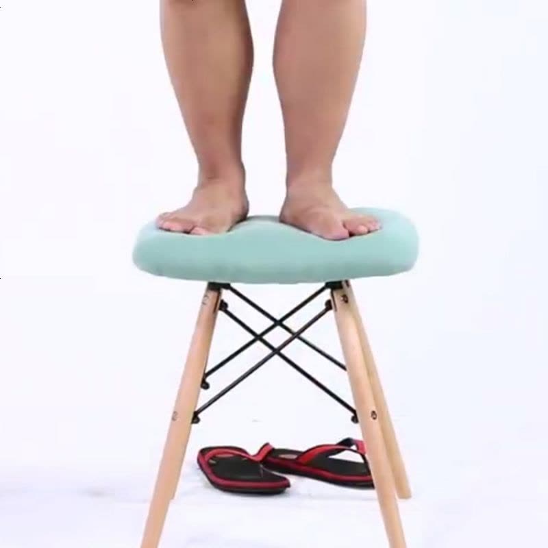 梳妆美甲椅子古筝木头凳子简约卧室化妆台小沙发家用高布艺软方凳 浅驼色图片