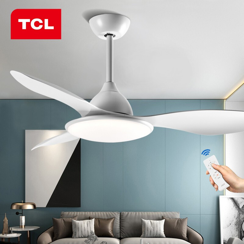 tcl 简约风扇灯 吊扇灯客厅餐厅卧室家用简约现代带led光源风扇吊灯