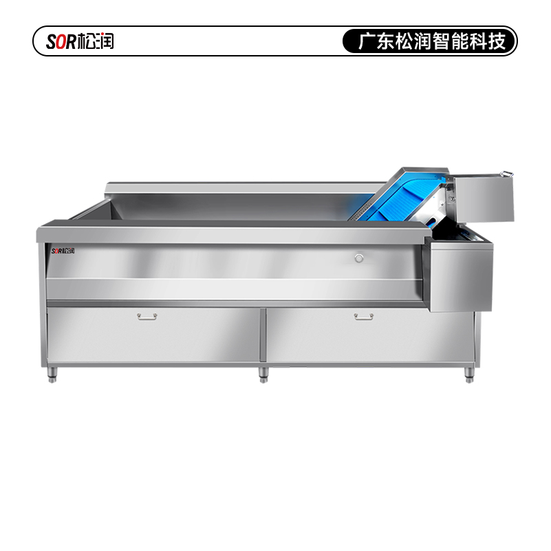 SOR松润 商用洗菜机 食堂配送中心食品加工厂用SOR-G212 2.米自动连续式消毒洗菜机高清大图