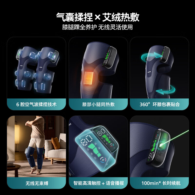 飞利浦智能肩颈按摩器3D深层揉捏舒缓颈部疲劳黑科技体验高清大图