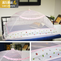 免安装宝宝蚊帐防蚊罩婴儿床无底带支架儿童小孩无底可折叠蒙古包 三维工匠