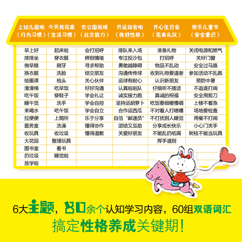 [正版]玩出专注力2(共6册)颜色形状动物物品认知 游戏思维训练低幼启蒙创意培养双语词汇童书籍 3-4岁环保贴纸高清大图