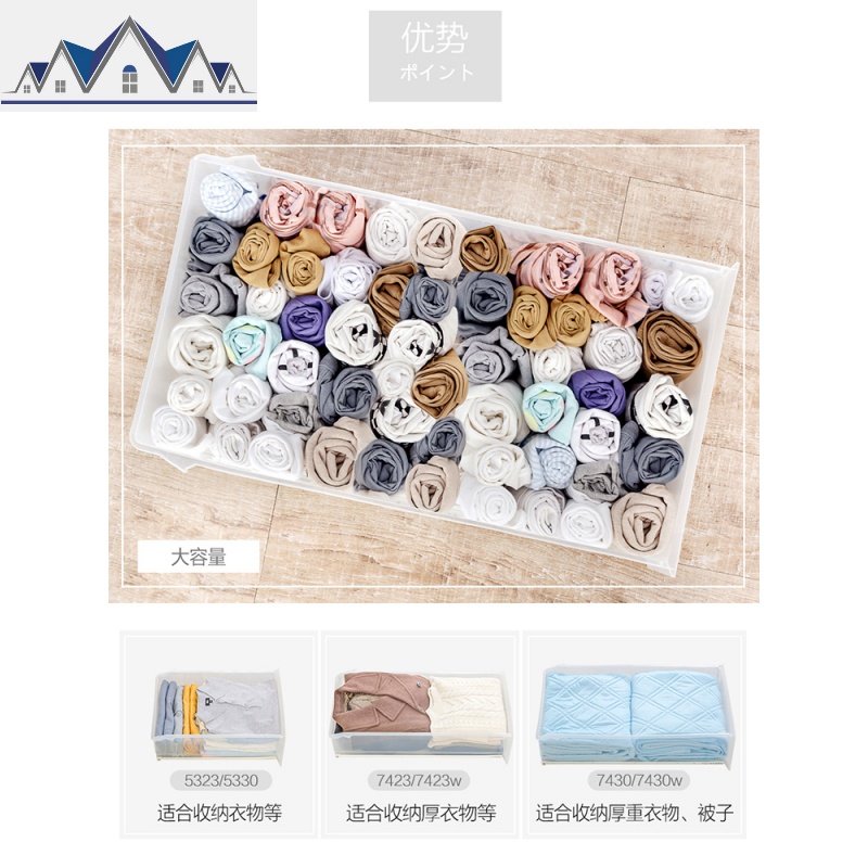 收纳箱深抽屉式收纳盒塑料家用整理箱内衣储物箱爱丽丝 三维工匠高清大图