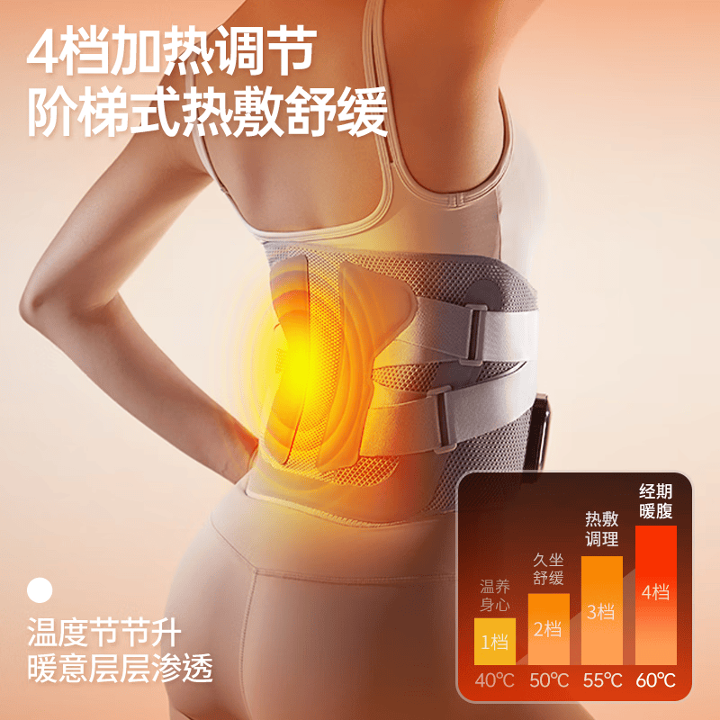 喜来康 腰部按摩器腰椎肚子腹部热敷仪振动暖宫腰带养护背护腰带 W6高清大图