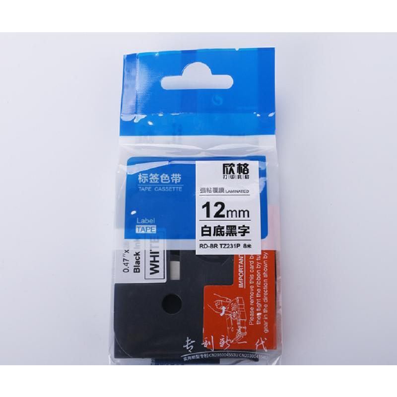 欣格 12mm白底黑字色带 RD-BR TZ231P (单位:盒)
