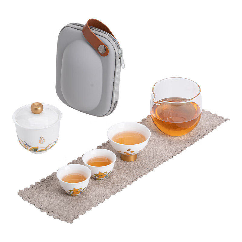 苏氏陶瓷(SUSHI CERAMICS) J0089-1 海水无崖旅行茶具 400ml (单位:套)