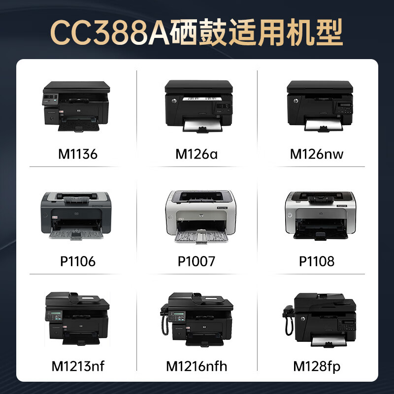 绘威臻享版适用惠普m1136硒鼓388a hp m126a cc388a p1108 p1106 p1008 p1007