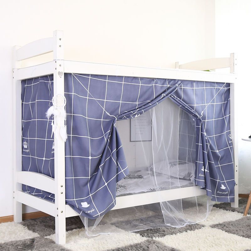 学生宿舍蚊帐床帘一体式上铺下铺员工寝室遮光布加厚女生支架神器流氓