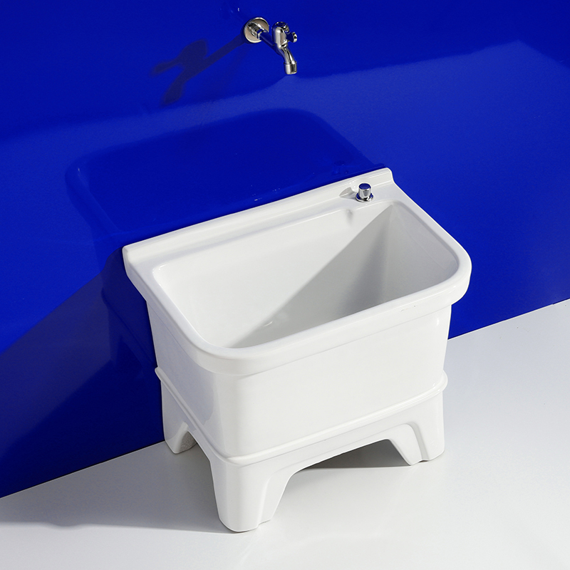 陶瓷拖把池阳台墩布池闪电客大号方形长拖把洗宽拖布盆台控自动下水池