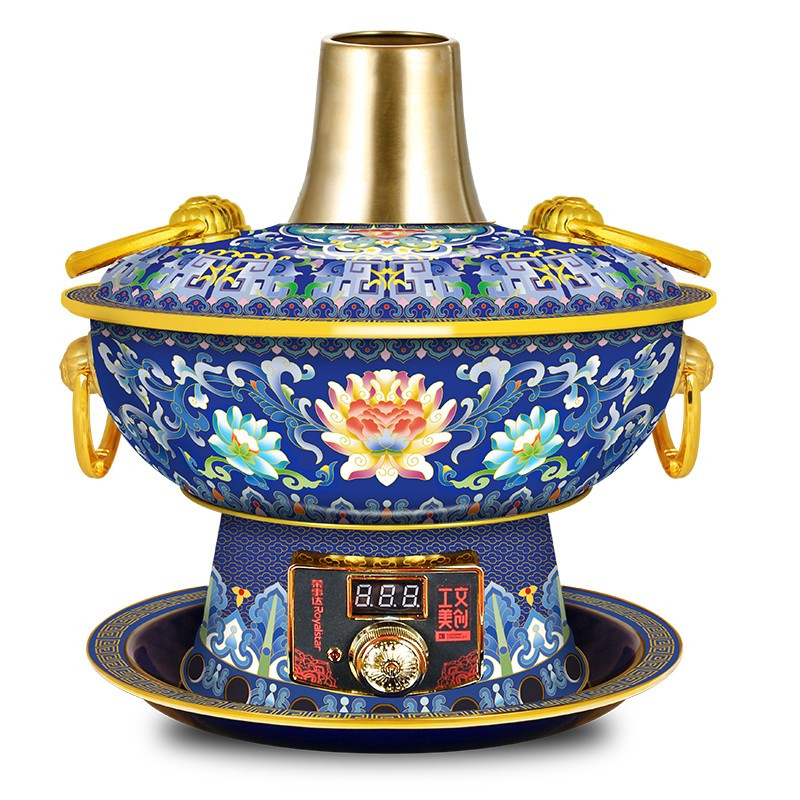 荣事达hg1890工美景泰蓝铜火锅视频