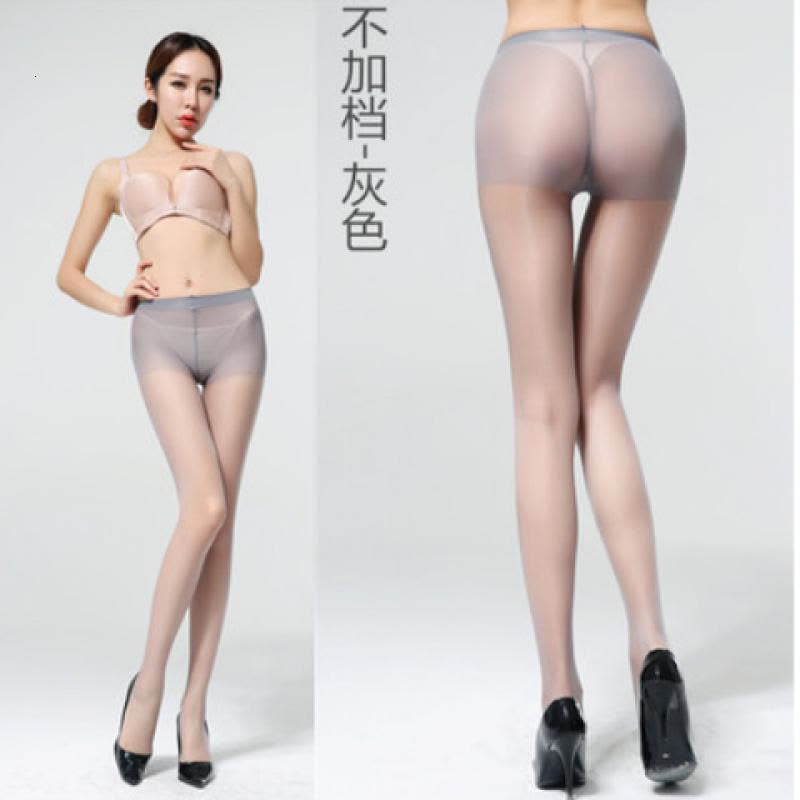 丝袜女薄款防勾丝夏季超薄连裤袜露趾隐形黑肉色菠萝袜打底袜大码 灰色防勾丝【连裤袜】图片