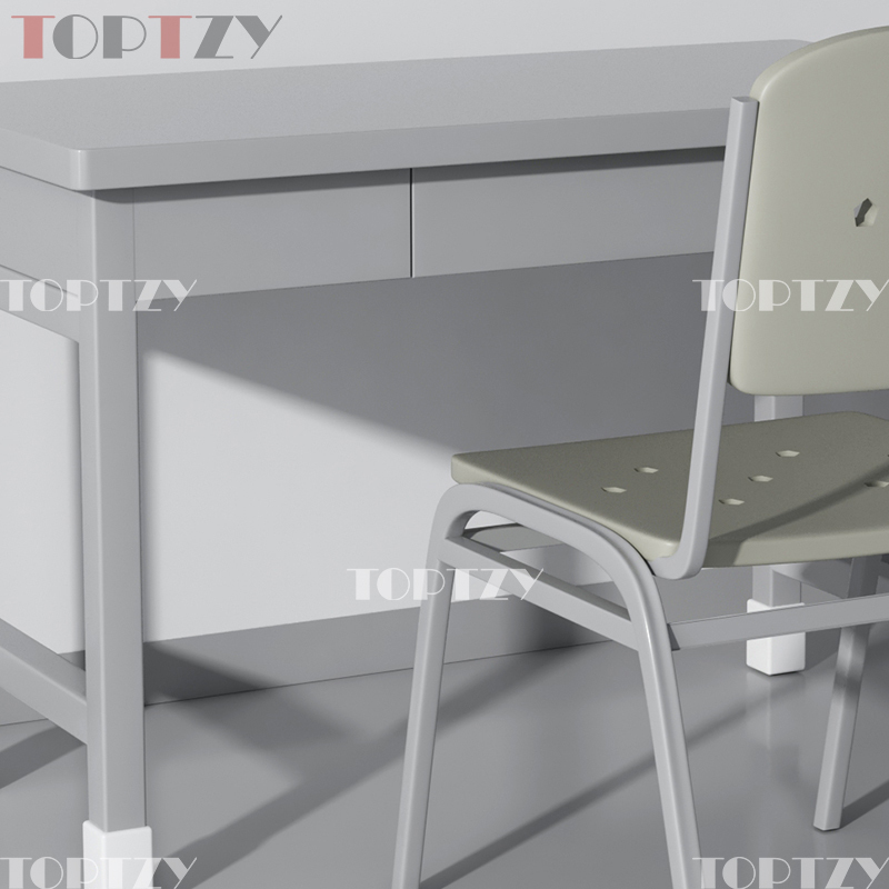 TOPTZY 制式营具办公桌营房钢制学习桌 制式三抽桌椅组合(一桌一椅)