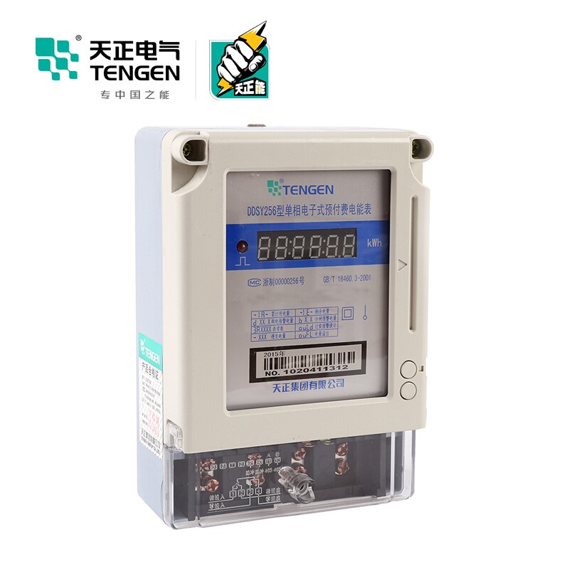 天正电气 DDSY256 单相 220V 15(60)A 电子式预付费 353020400006 电能表电表