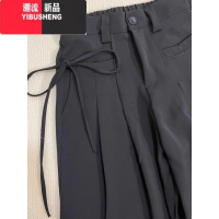 YIBUSHENG黑色高腰阔腿裤女新款宽松大码胖mm显瘦垂感西装裤直筒拖地休闲裤