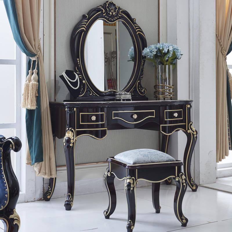 欧式梳妆台 法式梳妆桌 田园梳妆柜花化妆台 美式妆镜