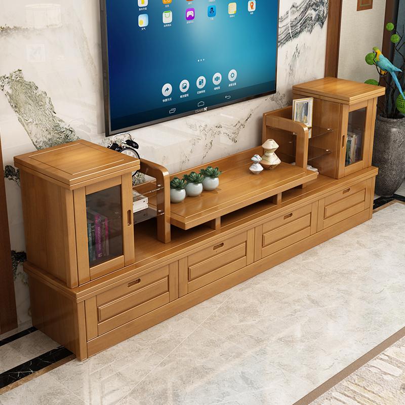 中式电视柜组合简约现代客厅实木家用卧室简易小户型电视机柜地柜定制