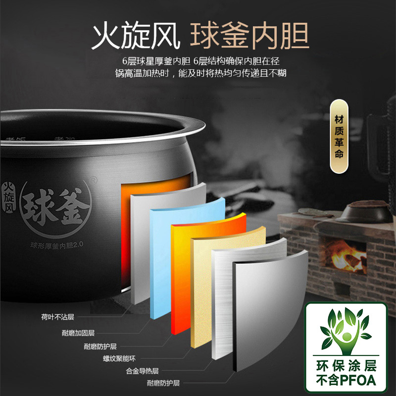 苏泊尔(SUPOR)电饭煲CFXB40FC8255 -75 不粘球釜内胆4L/升底盘加热电饭锅 预约功能定时多功能