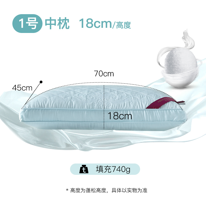 家柏饰(CORATED)家纺蚕丝枕头枕单人酒店枕芯丝棉枕健康家用一对拍2高清大图