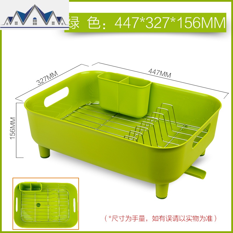 厨房置物架 收纳架用品免打孔省空间碗筷沥水架沥水碗架_419_585 绿色