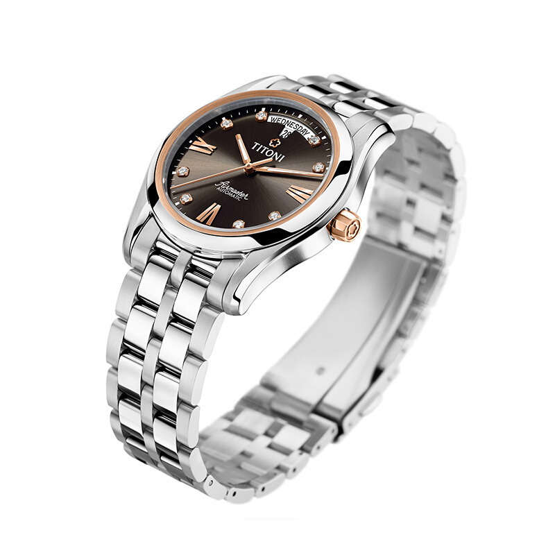 Titoni梅花手表男空霸系列时尚机械表93808SRG-665高清大图