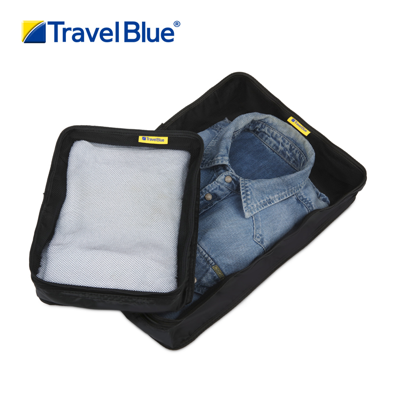 蓝旅(TRAVEL BLUE)衣物收纳袋旅行 出差旅游衣服内衣分类行李整理袋收纳包 黑色330高清大图