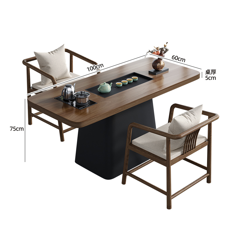 芙首泰茶桌一桌2椅100*60*75cm套高清大图