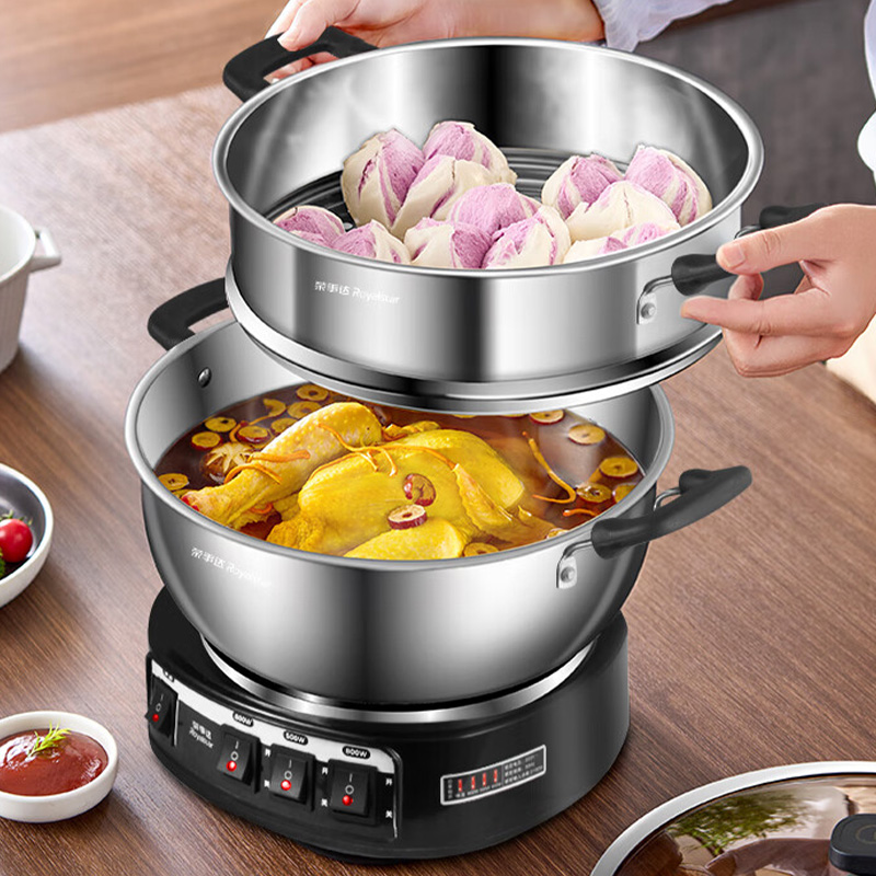 荣事达电炒锅6.5L家用大容量不粘炒锅单笼RS-FG34高清大图