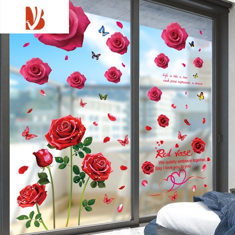 三维工匠玻璃门贴纸创意3D立体墙贴画窗户窗花贴窗贴阳台贴花装饰防水自粘 绿植吊饰+手绘北欧风盆栽 大图片