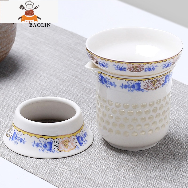 陶瓷茶具公道杯茶漏套装分茶器一体分茶杯紫砂装茶器公平杯公道杯 公道杯+送茶漏-玲珑田园玫瑰48MW9I