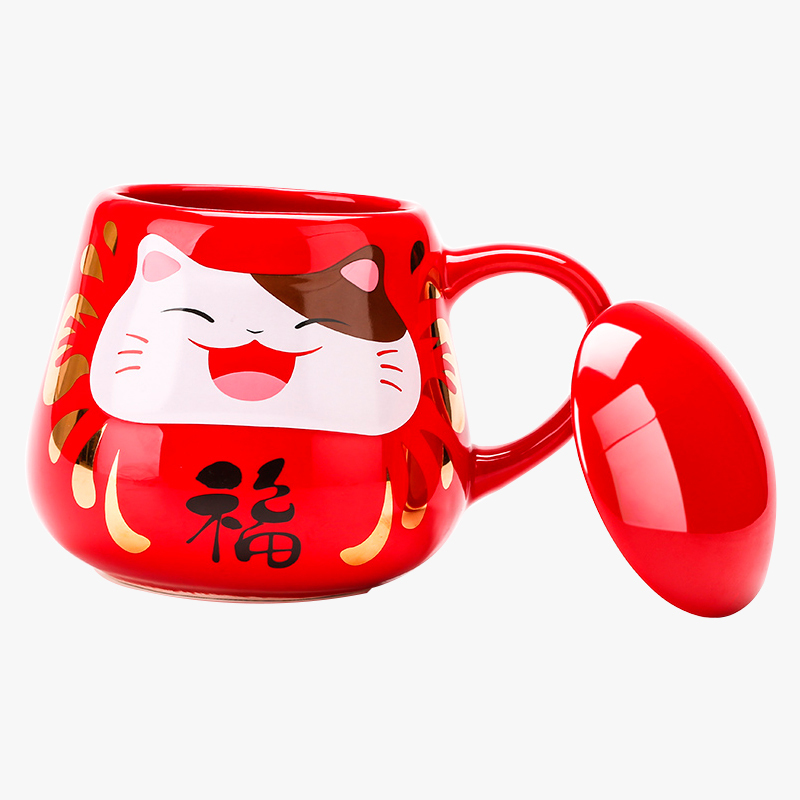 元景 吉祥富贵陶瓷杯套装 红色(线下)