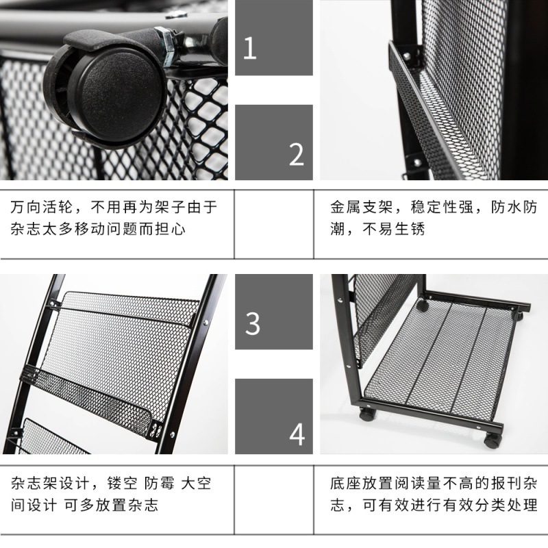 报刊架资料架宣传册单页展示架报纸架杂志架子落地书报架置物架高清大图