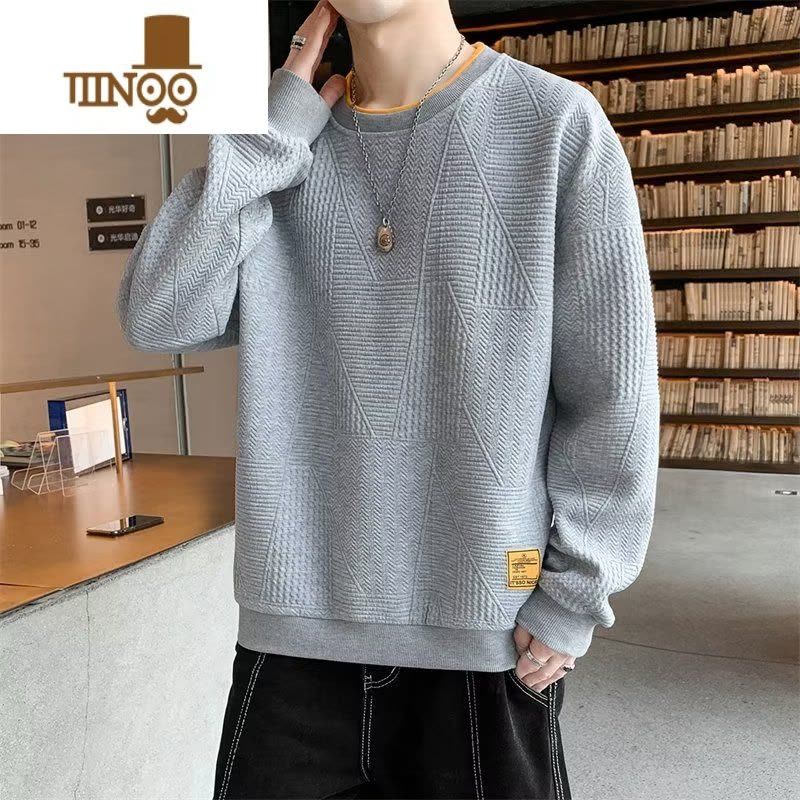 YANXU长袖T恤卫衣男士款青少年长袖圆领衣服男款上衣百搭休闲外穿图片