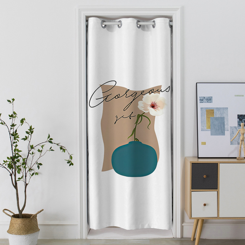 幸福派 门帘隔断帘免打孔家用卧室卫生间厨房柜子遮挡布帘子北欧风门帘布艺遮挡窗帘个性时尚帘子家用卧室厨房卫生间夏季防蚊门帘 Q62摩登女郎 宽200*高200cm（门宽90-135cm）