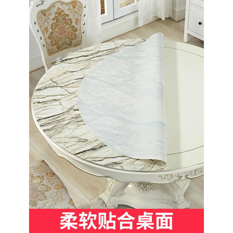 家柏饰(CORATED)餐桌布圆形小大圆桌软玻璃桌布防水防烫防油免洗pvc桌垫欧式台布高清大图