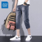 真维斯七分牛仔裤男牛仔裤直筒宽松潮流中裤短裤青年夏季7分裤子