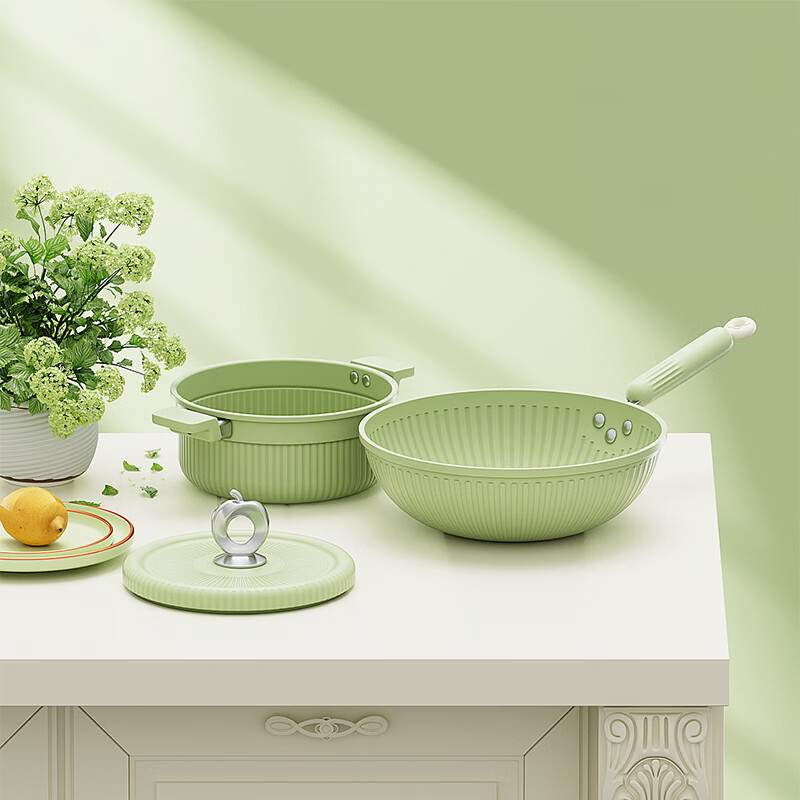 都市太太(Dstt)理想生活炖炒2件套家用炖炒锅燃气灶电磁炉通用 DSLXSHTZ2