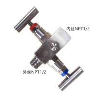 博瑞针型阀 不锈钢内螺纹NPT1/2-字手柄 双阀组针型阀